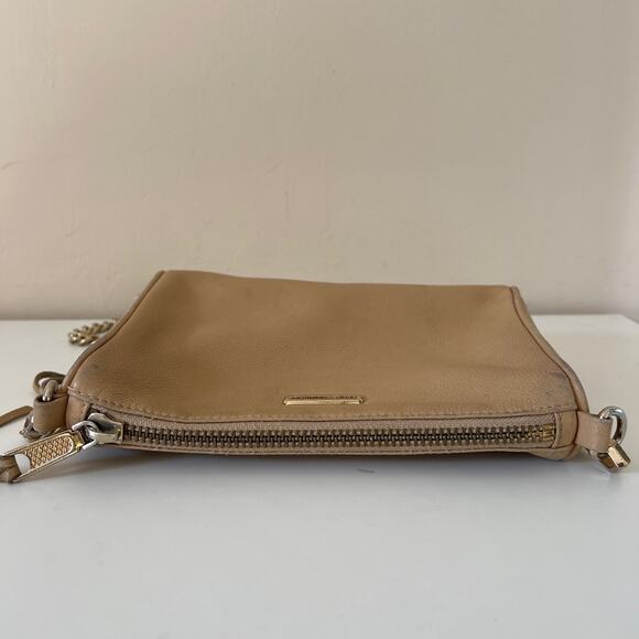 Rebecca Minkoff Tan / Beige Mini 5 Zip Rocker Crossbody Leather Handbag - Picture 7 of 12